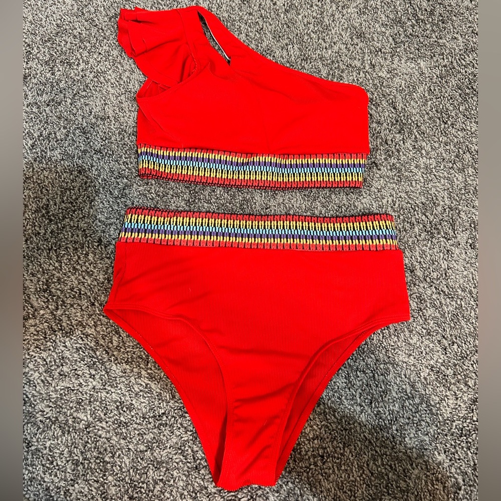 Red swimsuit